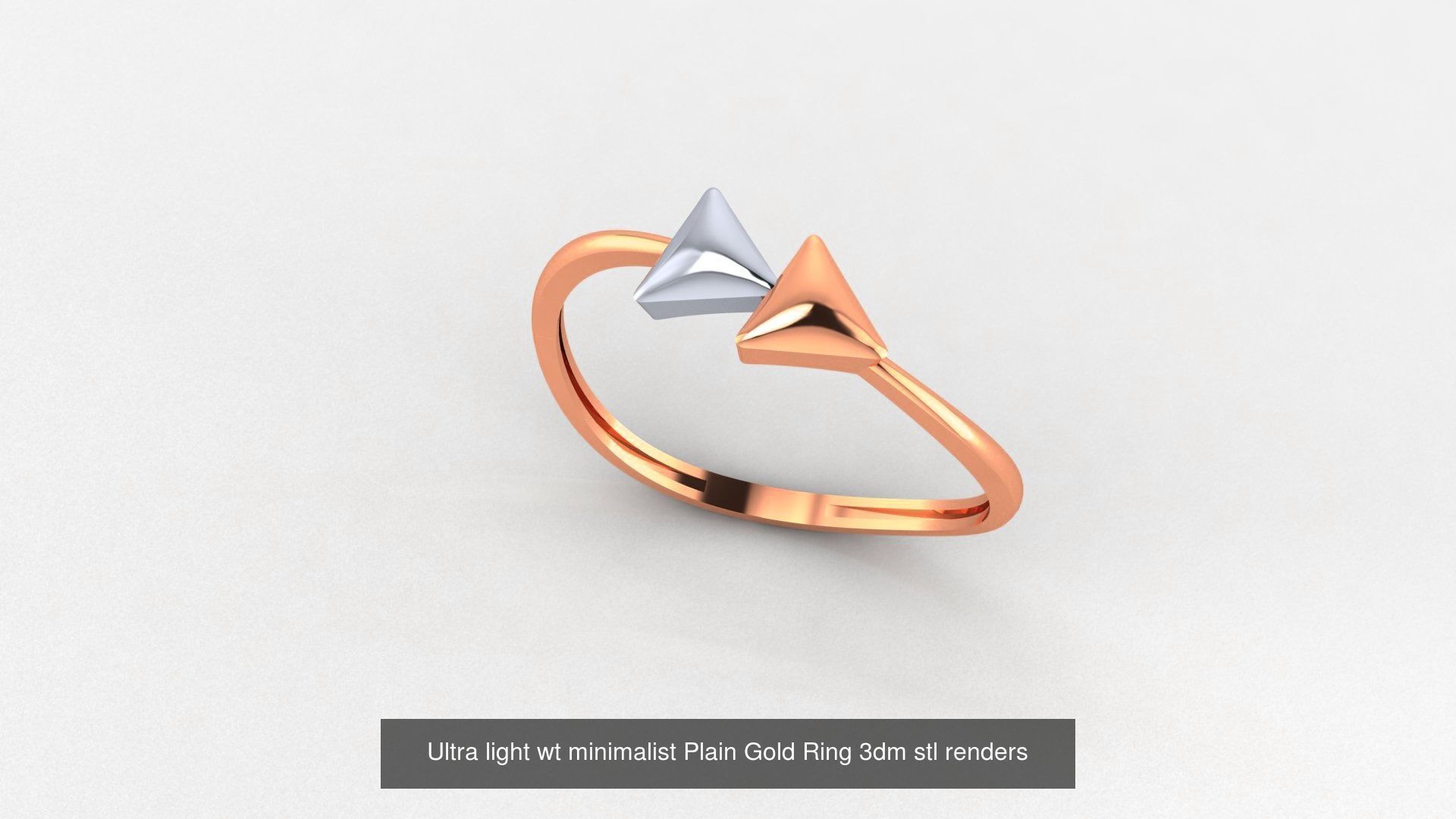 70 Ultra light wt minimalist Plain Gold Ring 3dm stl renders 3D Model Collection_20