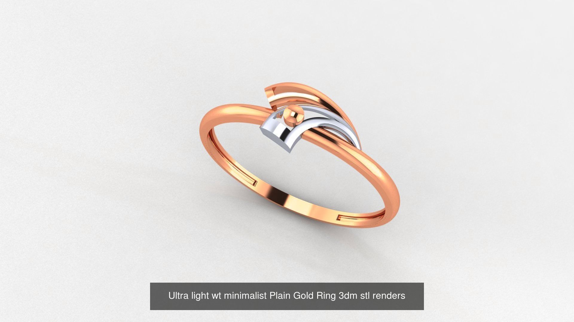 70 Ultra light wt minimalist Plain Gold Ring 3dm stl renders 3D Model Collection_52