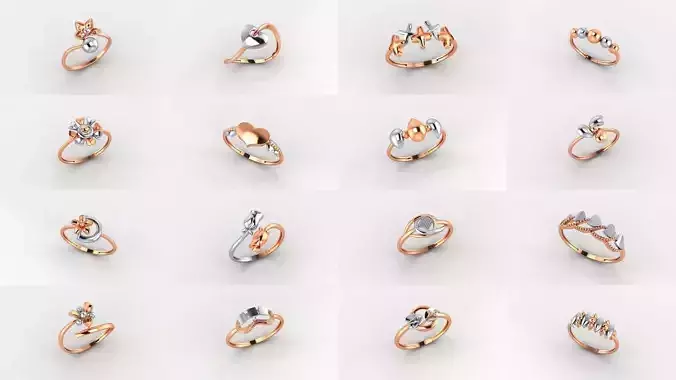 70 Ultra light wt minimalist Plain Gold Ring 3dm stl renders 3D Model Collection