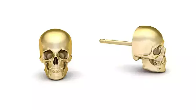 Skull 10 mm Stud Earring