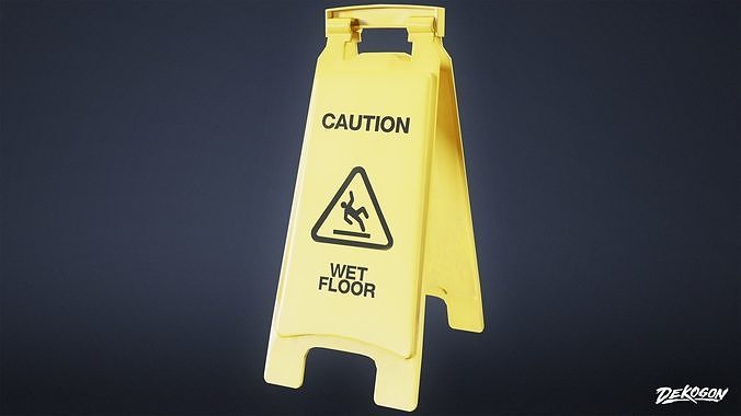 TRIANGLE DINER - Wet Floor Sign 01 - LOW POLY Low-poly 3D model
