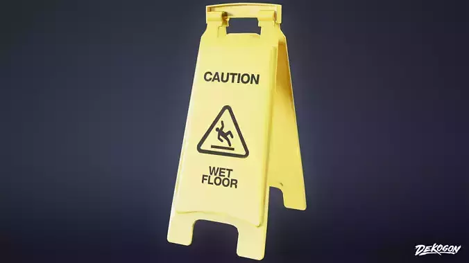 TRIANGLE DINER - Wet Floor Sign 01 - LOW POLY