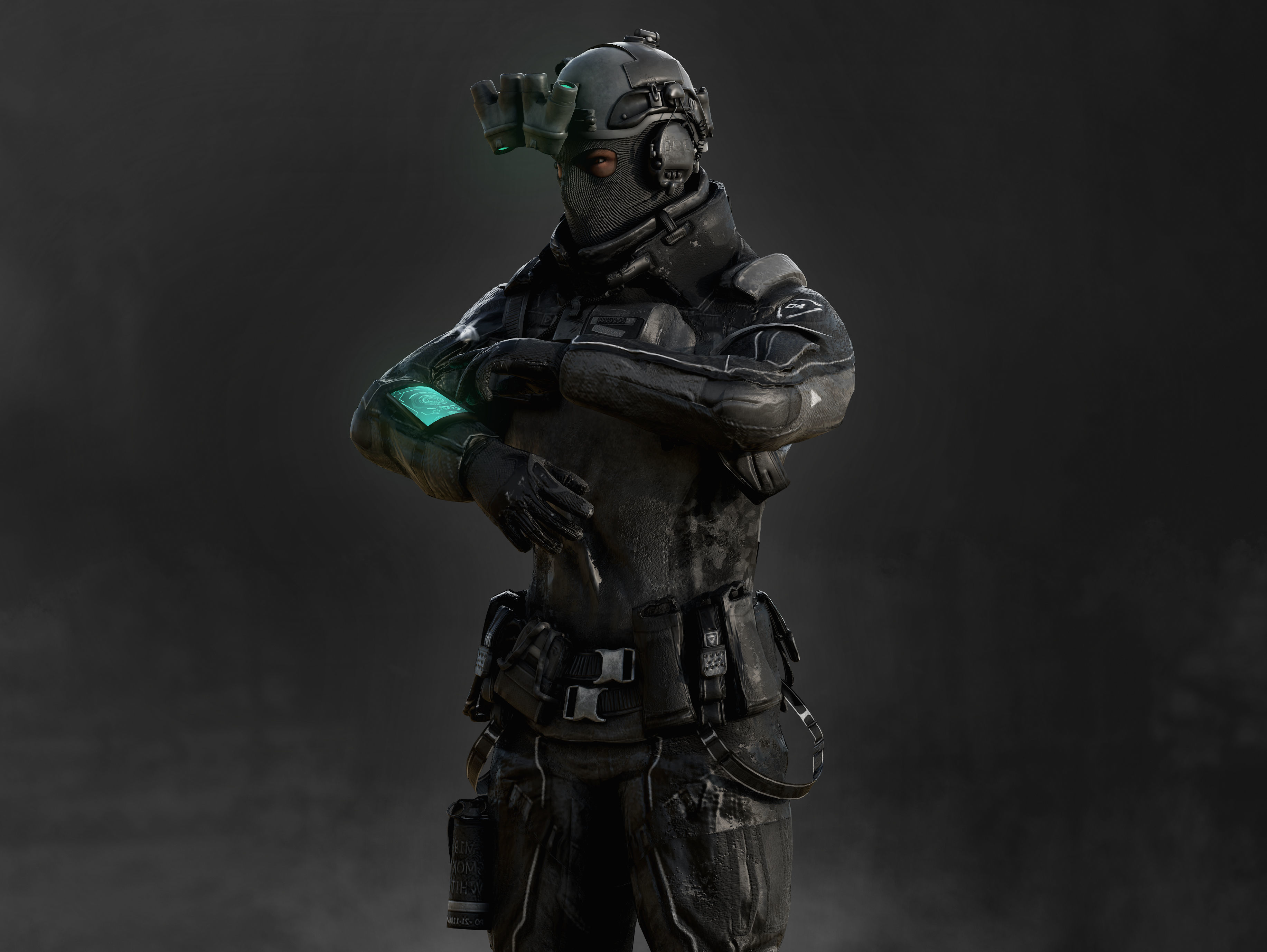 Modern Police Soldier Low-poly 3D model_5