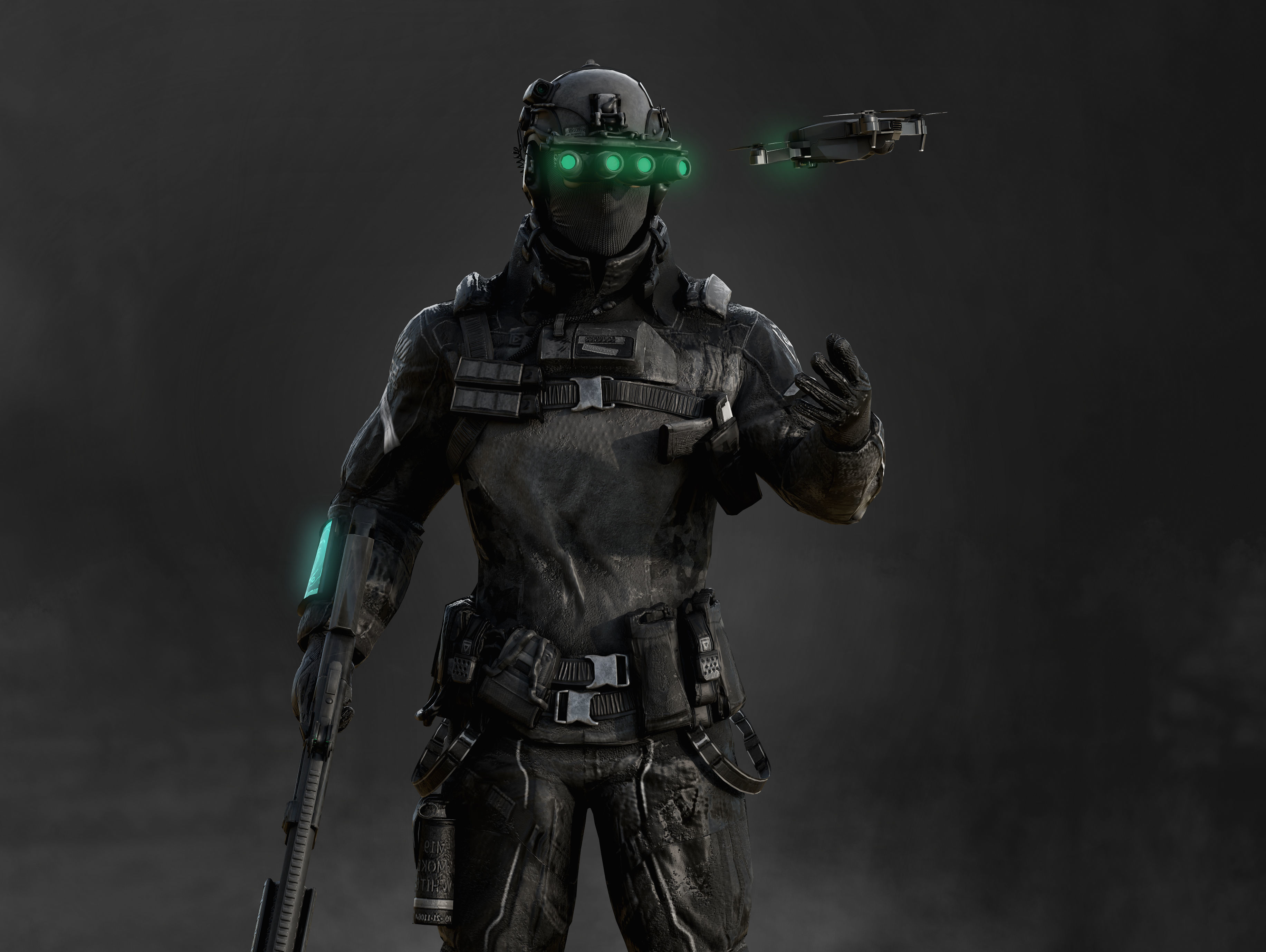 Modern Police Soldier Low-poly 3D model_7