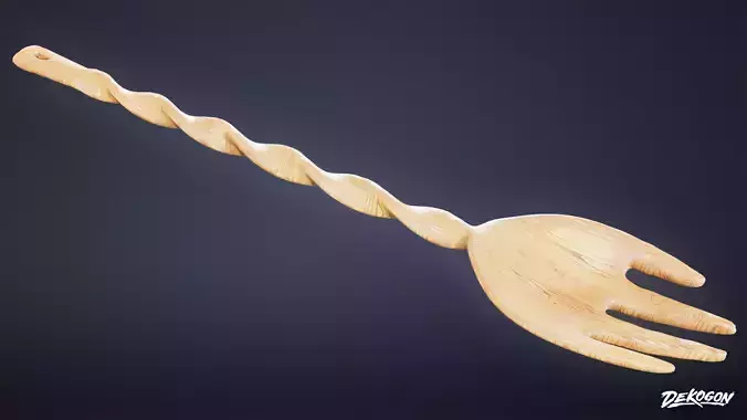 TRIANGLE DINER - Wooden Utensils 01 - LOW POLY