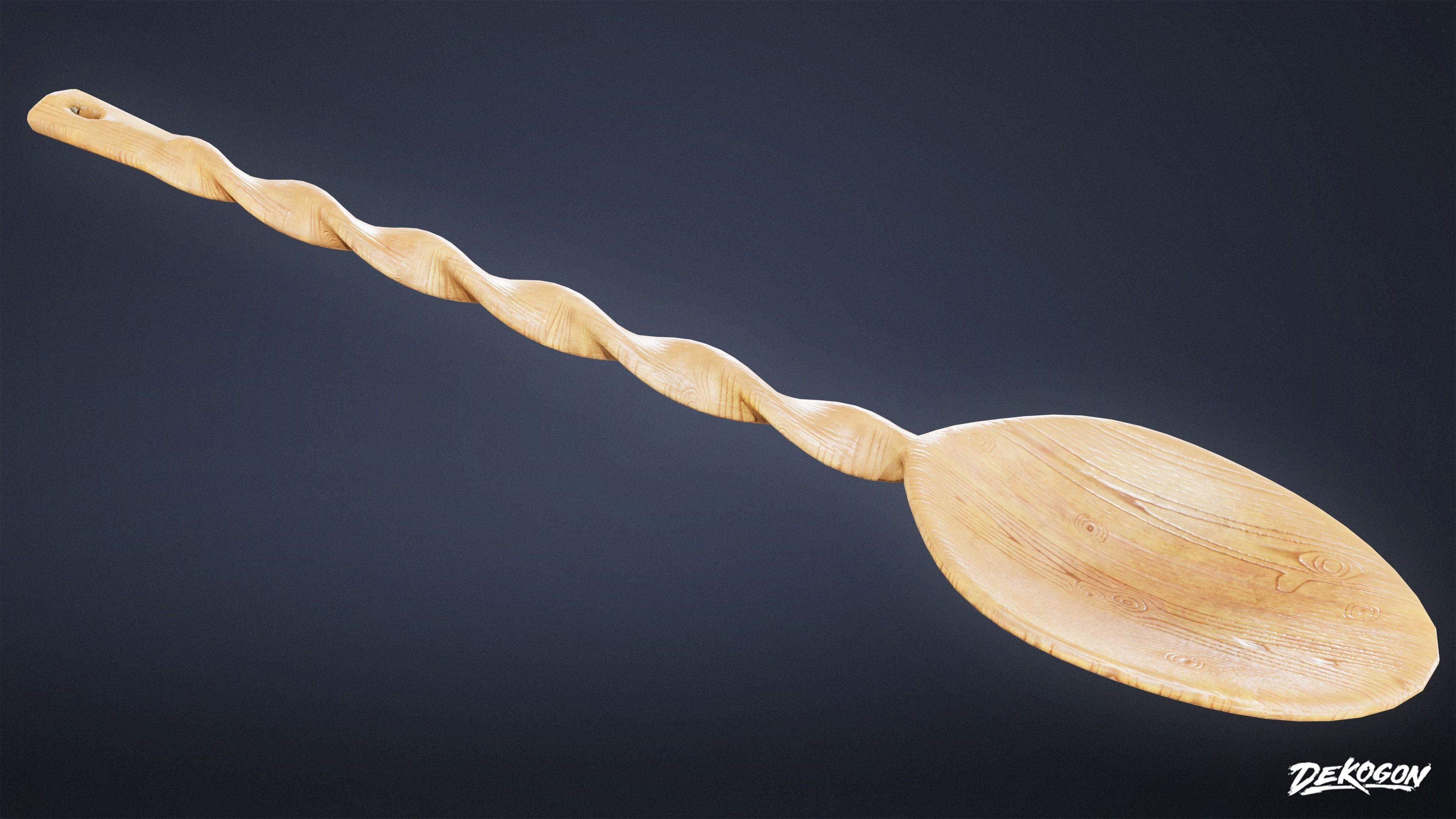 TRIANGLE DINER - Wooden Utensils 01 - LOW POLY Low-poly 3D model_6