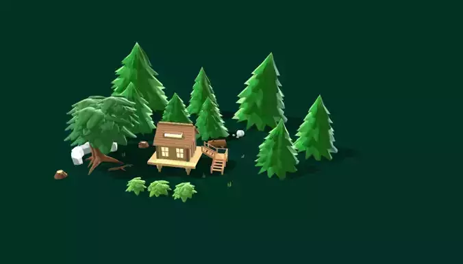 Low Poly Nature Pack and Hut