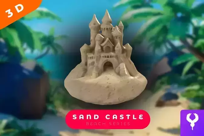 Cartoon Sand Castle