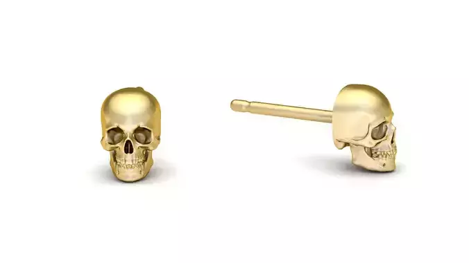 Skull 6 mm Stud Earring