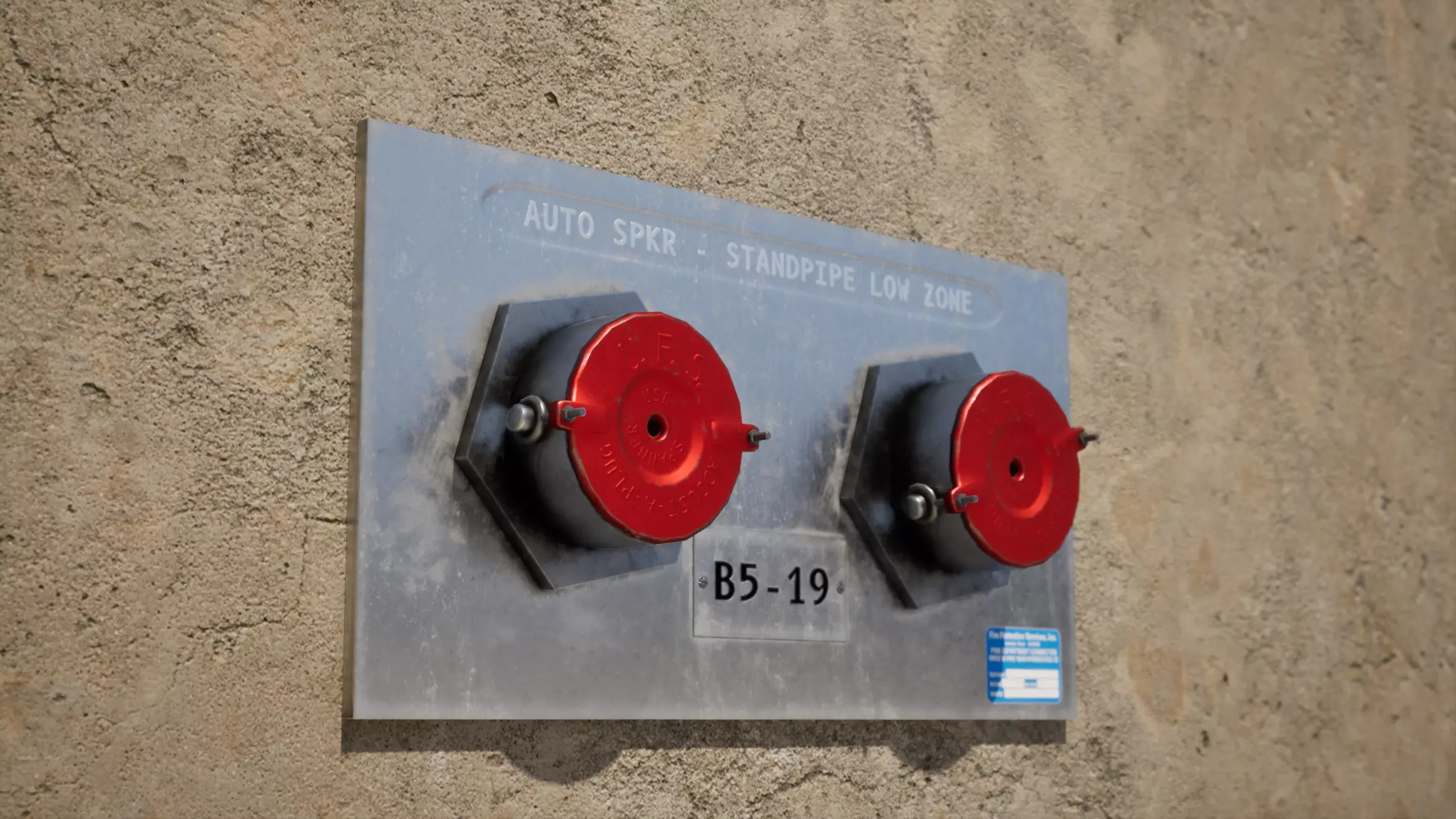 Fire Department Connection Low-poly 3D model_1