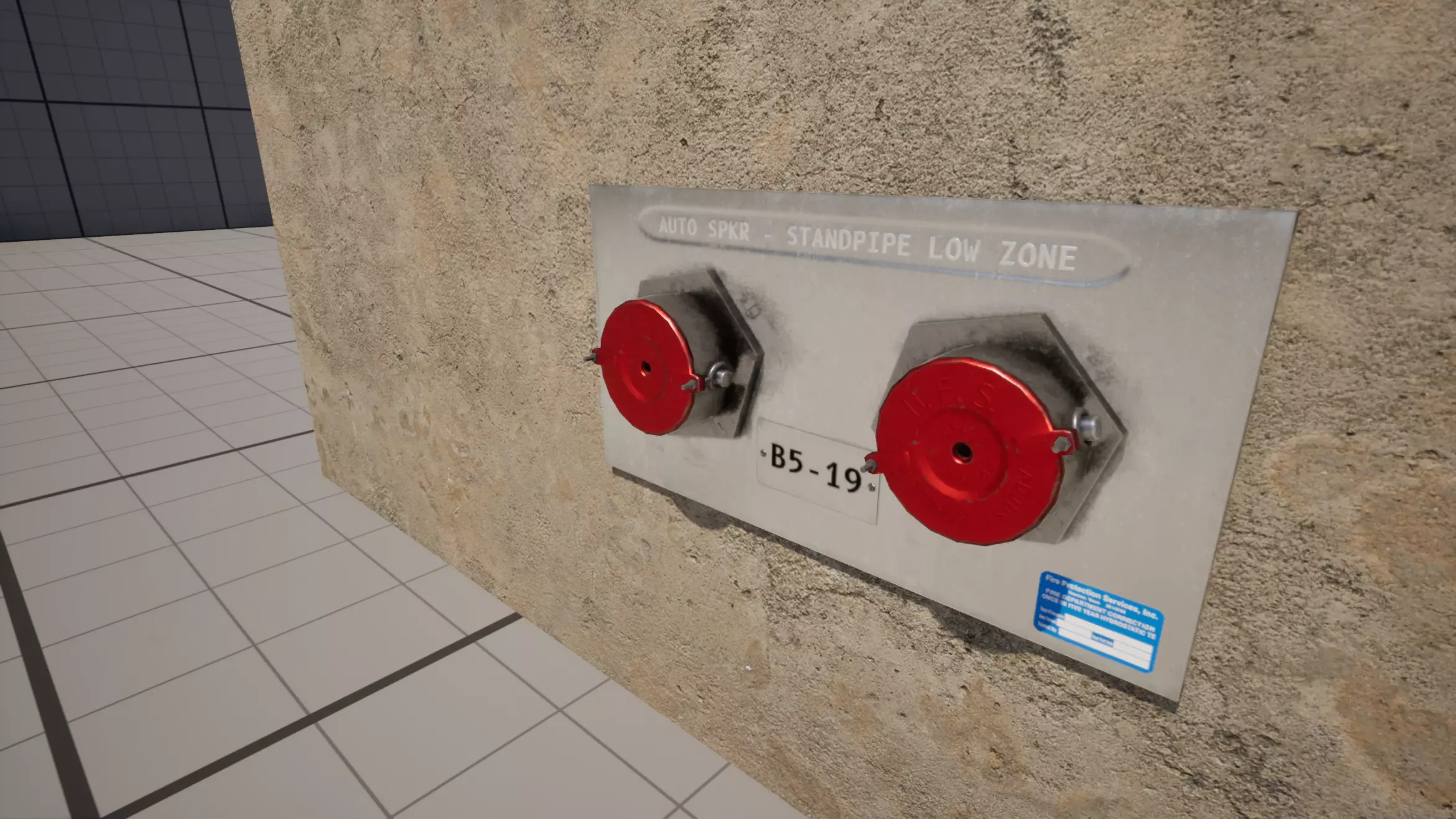 Fire Department Connection Low-poly 3D model_4