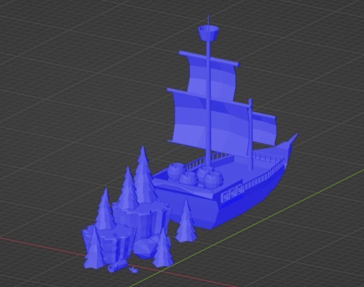 Boat and Nature Pack and varius barrius 3D model_6