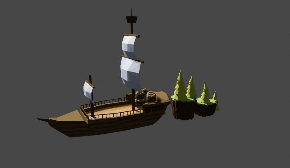 Boat and Nature Pack and varius barrius 3D model_18