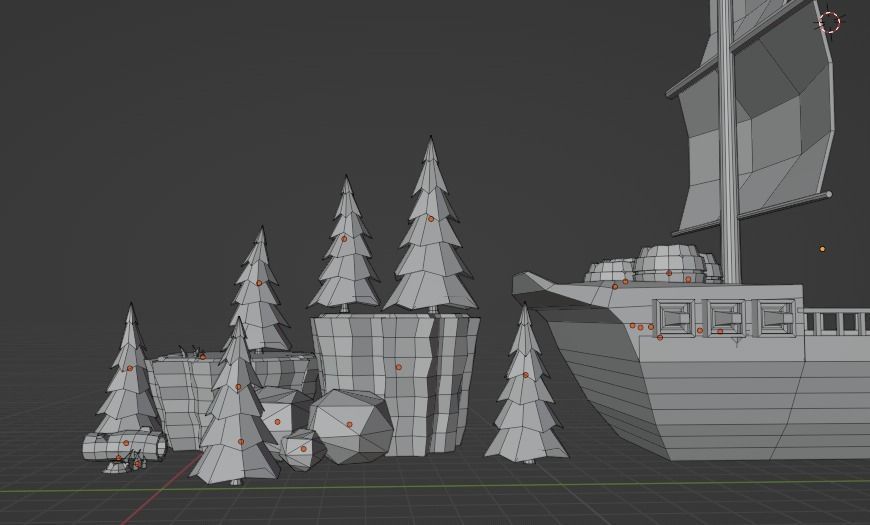 Boat and Nature Pack and varius barrius 3D model_10