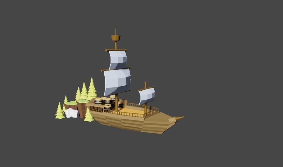 Boat and Nature Pack and varius barrius 3D model_12