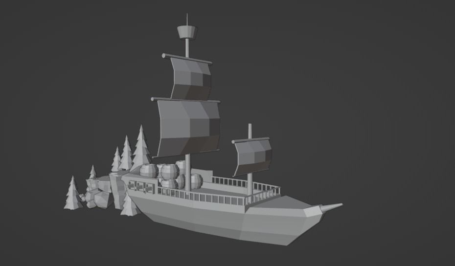 Boat and Nature Pack and varius barrius 3D model_2