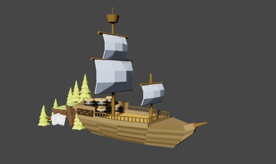 Boat and Nature Pack and varius barrius 3D model_17