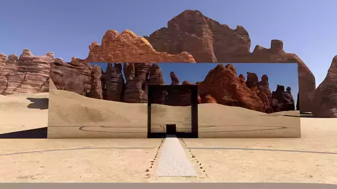  Hi Res 3D Model of Maraya Hall- AlUla Saudi Arabia 3D model