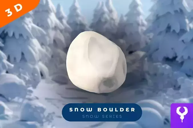 Cartoon Snow Boulder