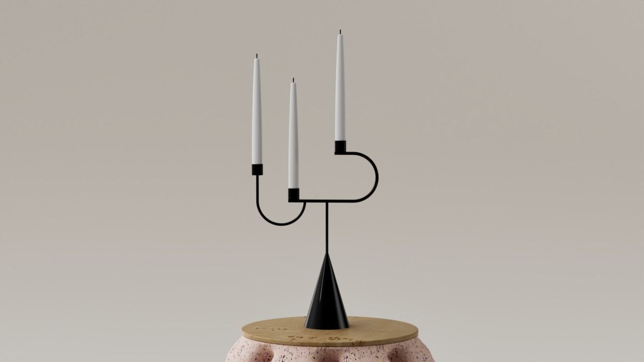 CANDELABRO - PORTA VELAS CONTEMPORANEO 3D print model_1