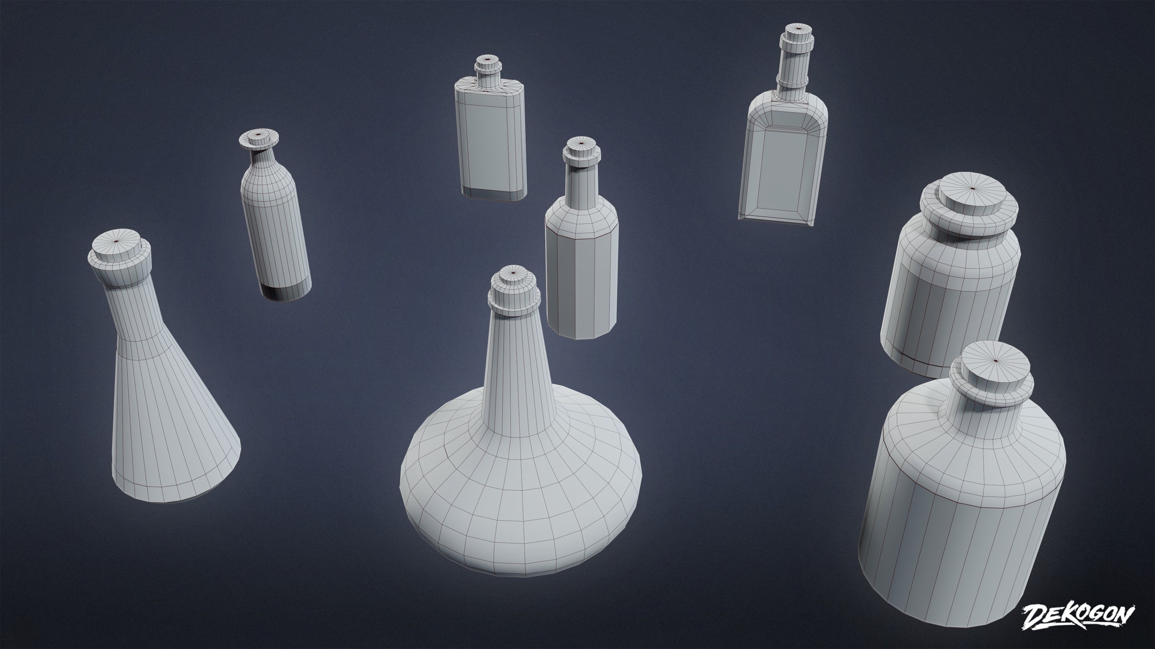 ALCHEMIST WORKSHOP - Bottle 01 - LOW POLY Low-poly 3D model_3