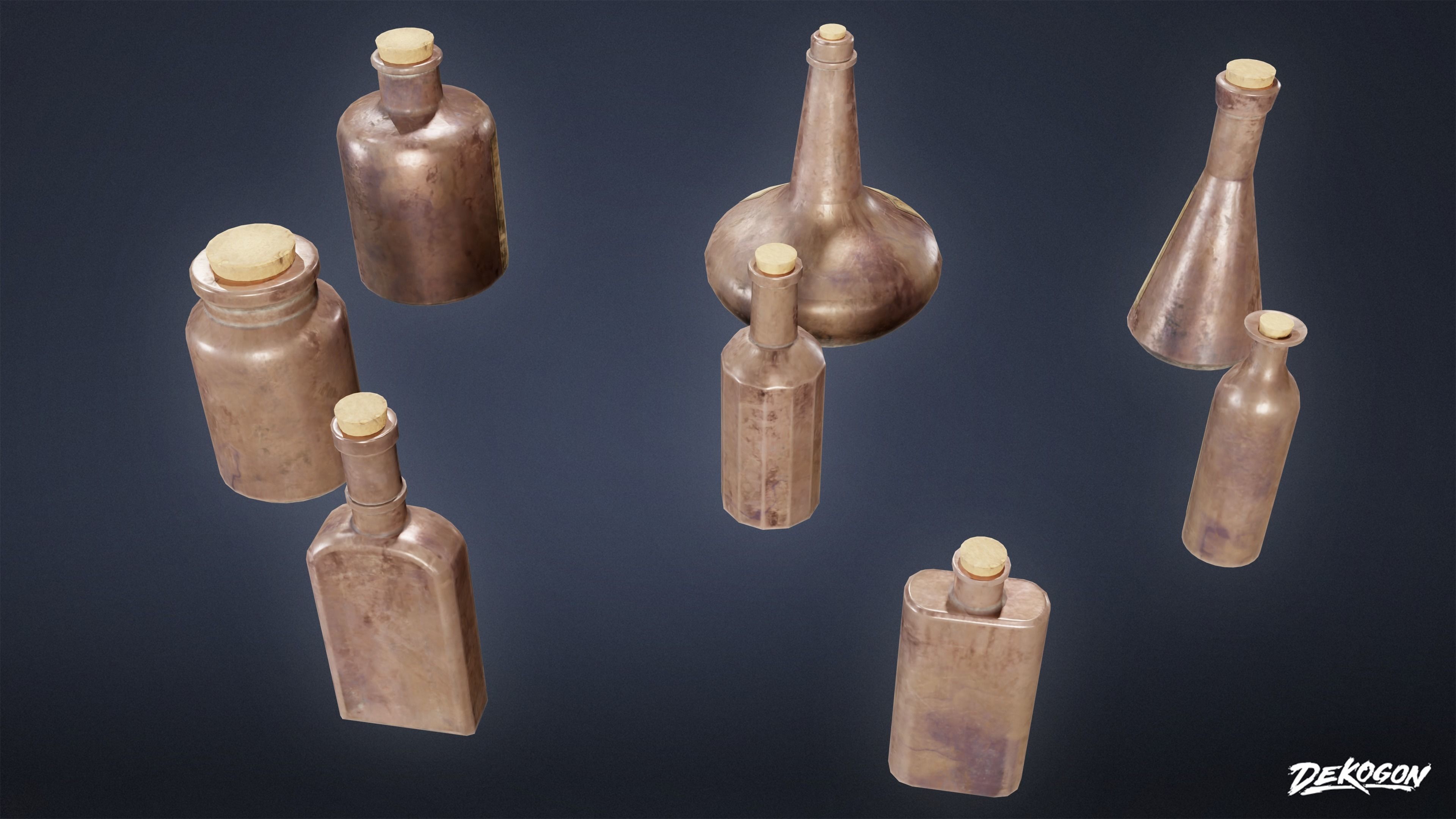 ALCHEMIST WORKSHOP - Bottle 01 - LOW POLY Low-poly 3D model_10