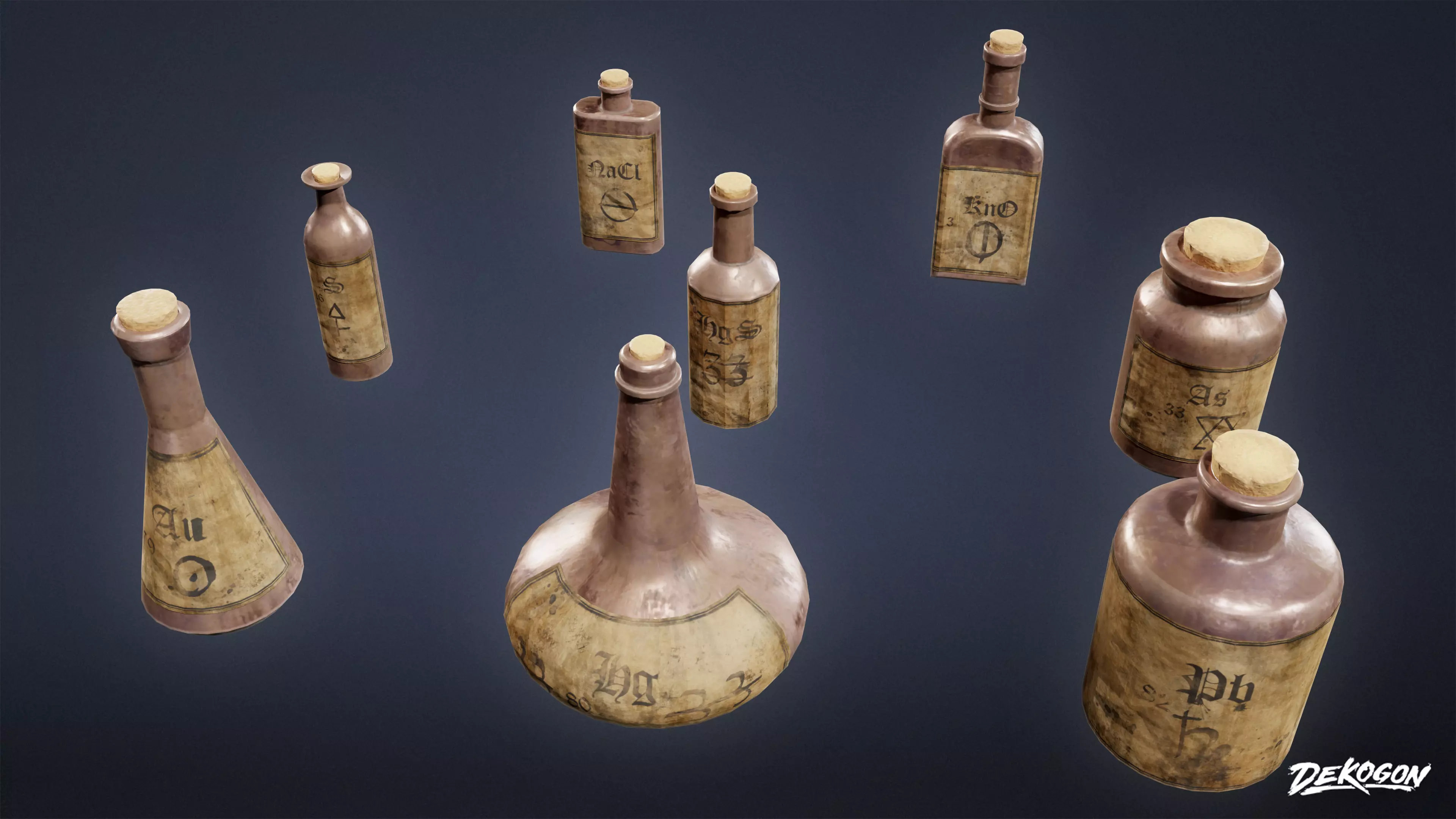 ALCHEMIST WORKSHOP - Bottle 01 - LOW POLY Low-poly 3D model_0