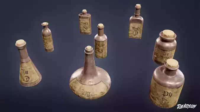 ALCHEMIST WORKSHOP - Bottle 01 - LOW POLY