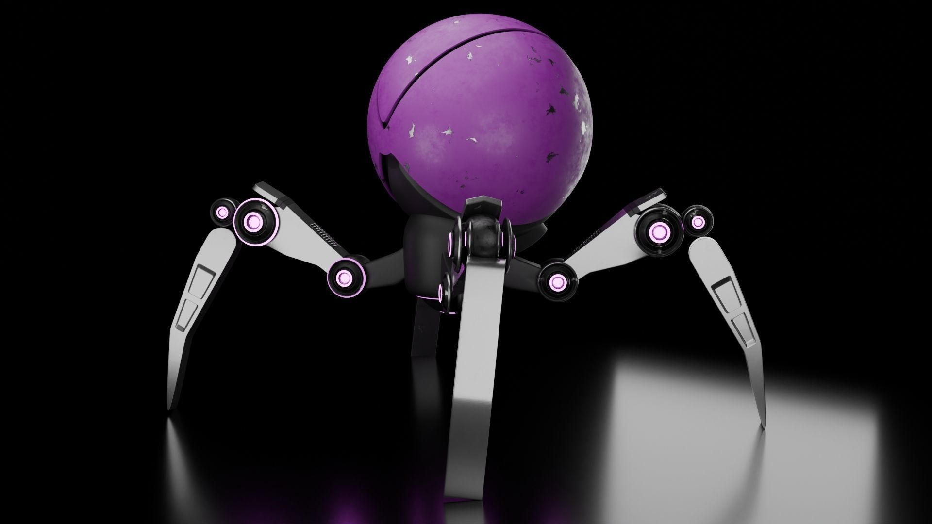 3D 3D Mini Spider Robot Model Low-poly 3D model_1