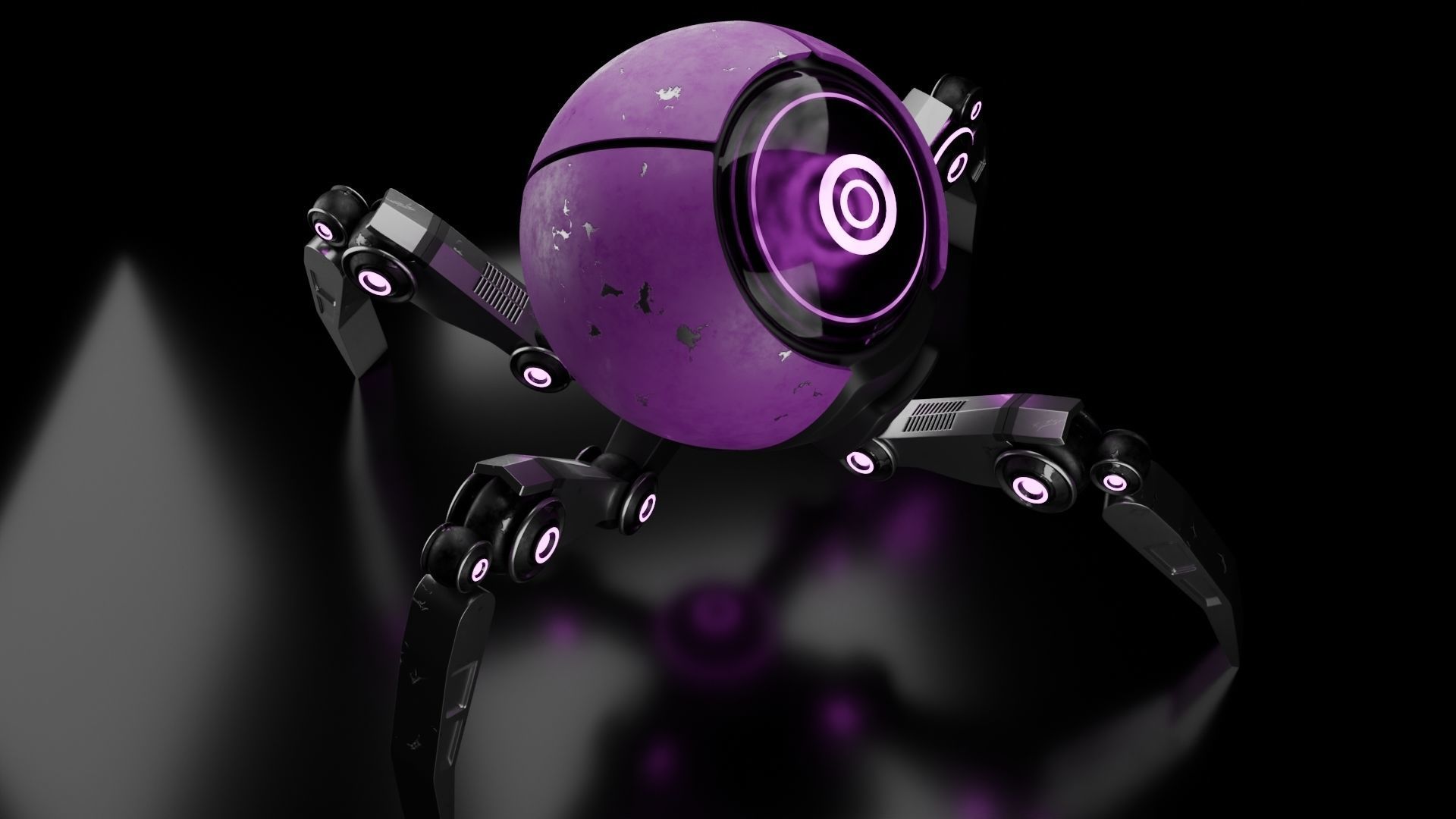 3D 3D Mini Spider Robot Model Low-poly 3D model_5
