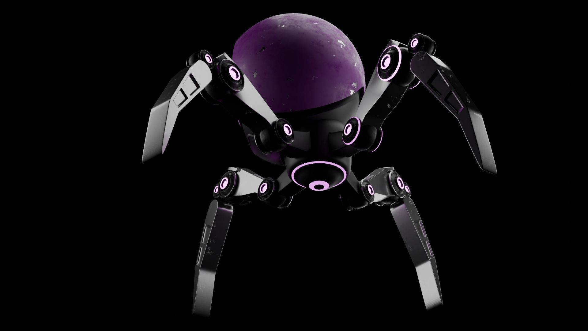 3D 3D Mini Spider Robot Model Low-poly 3D model_2