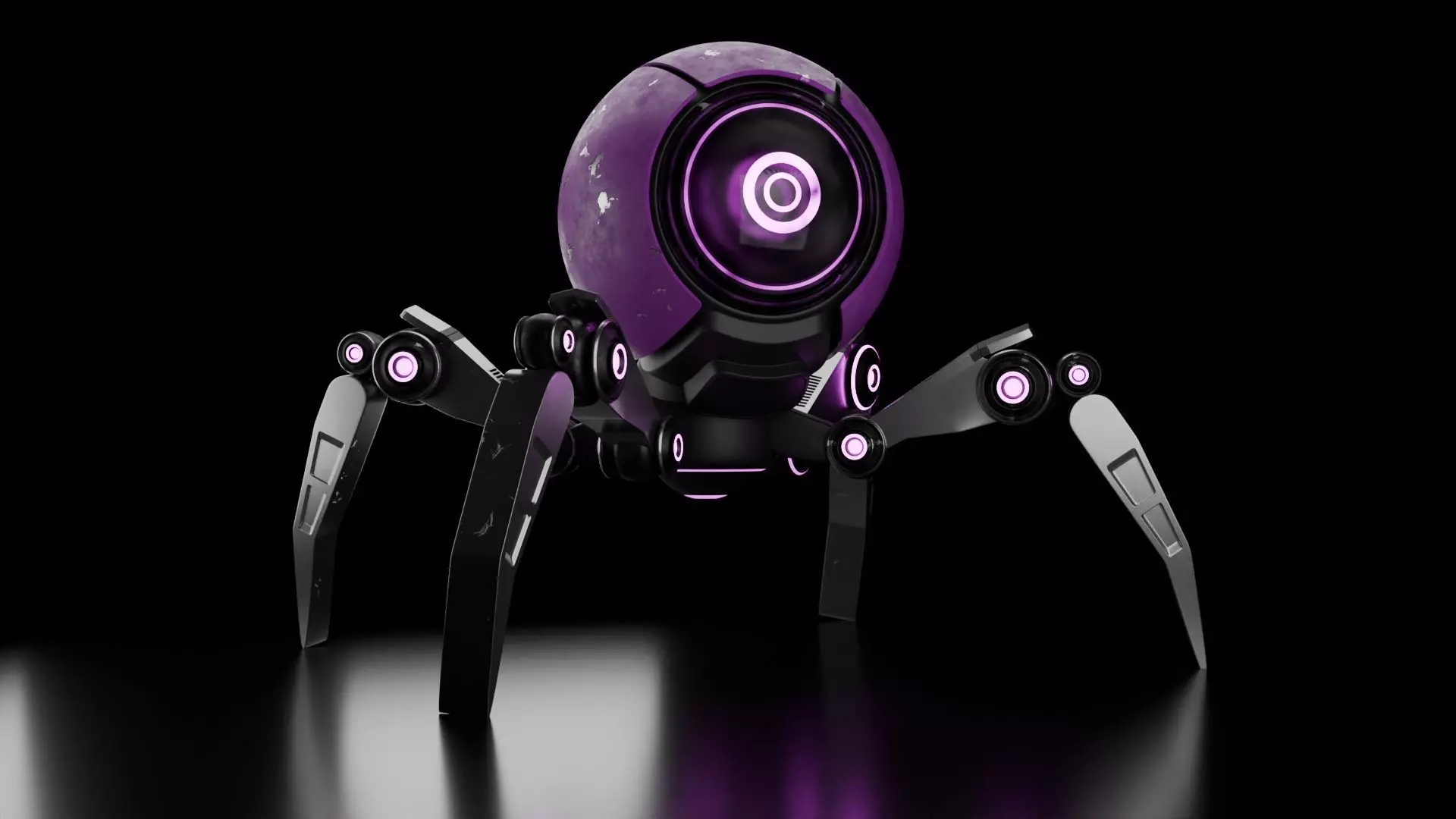 3D 3D Mini Spider Robot Model Low-poly 3D model_0