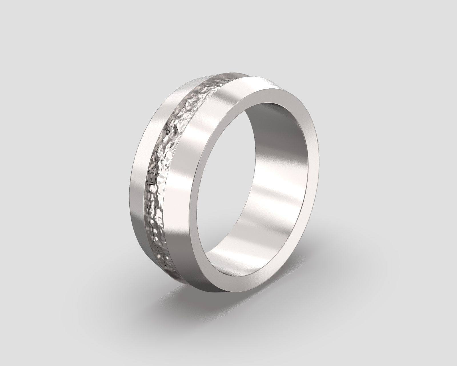 R 034 Textured wedding bands 3D print model_7