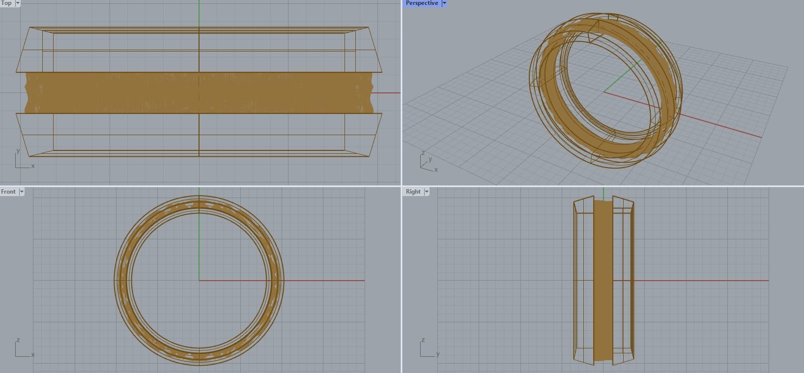 R 034 Textured wedding bands 3D print model_13