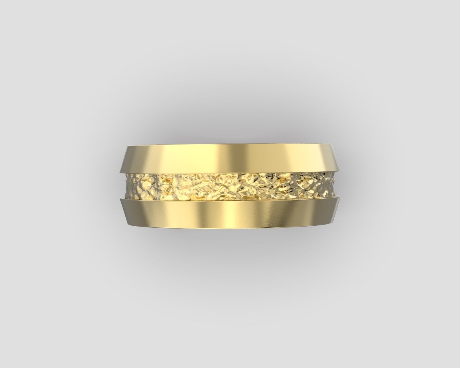 R 034 Textured wedding bands 3D print model_2