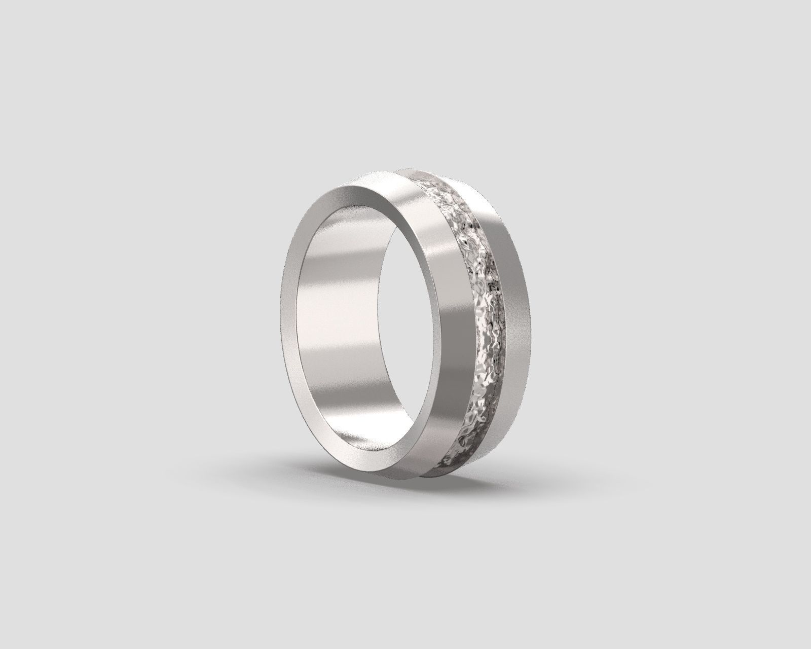 R 034 Textured wedding bands 3D print model_9