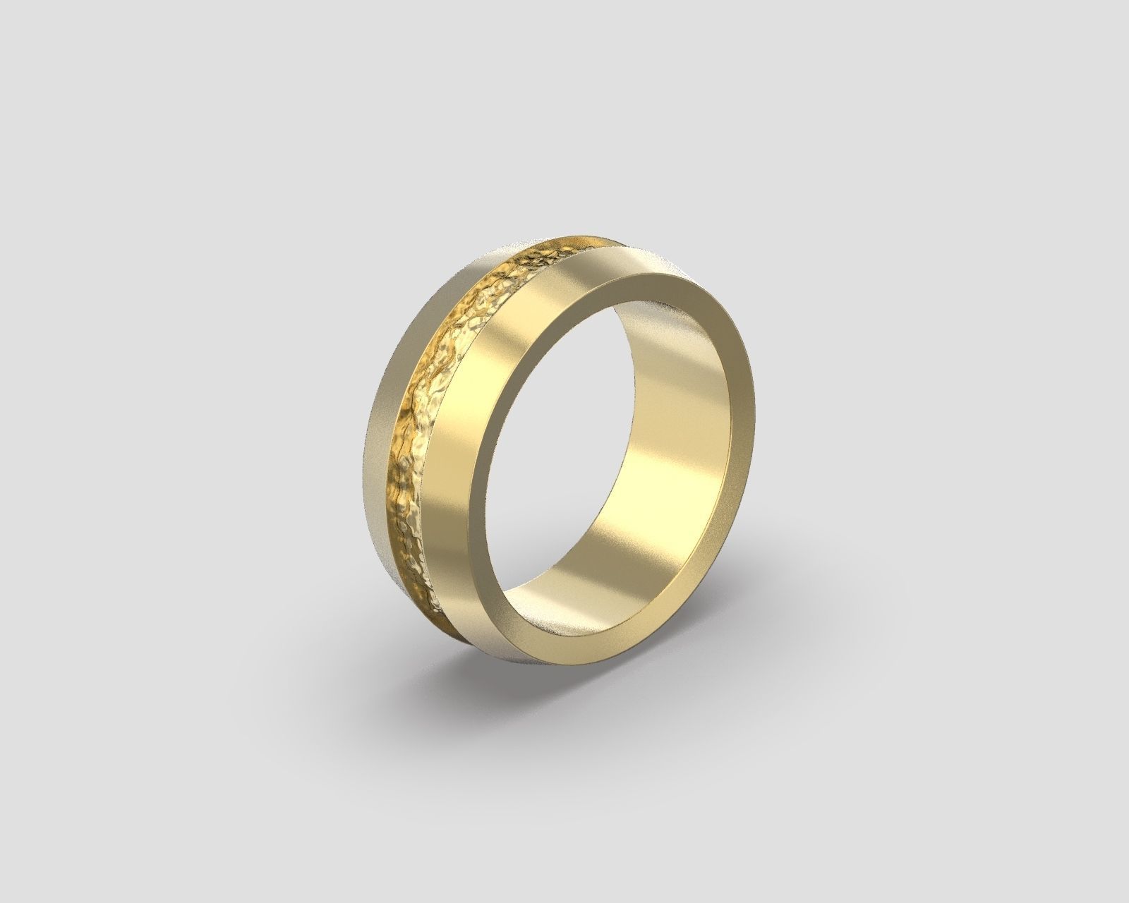 R 034 Textured wedding bands 3D print model_1