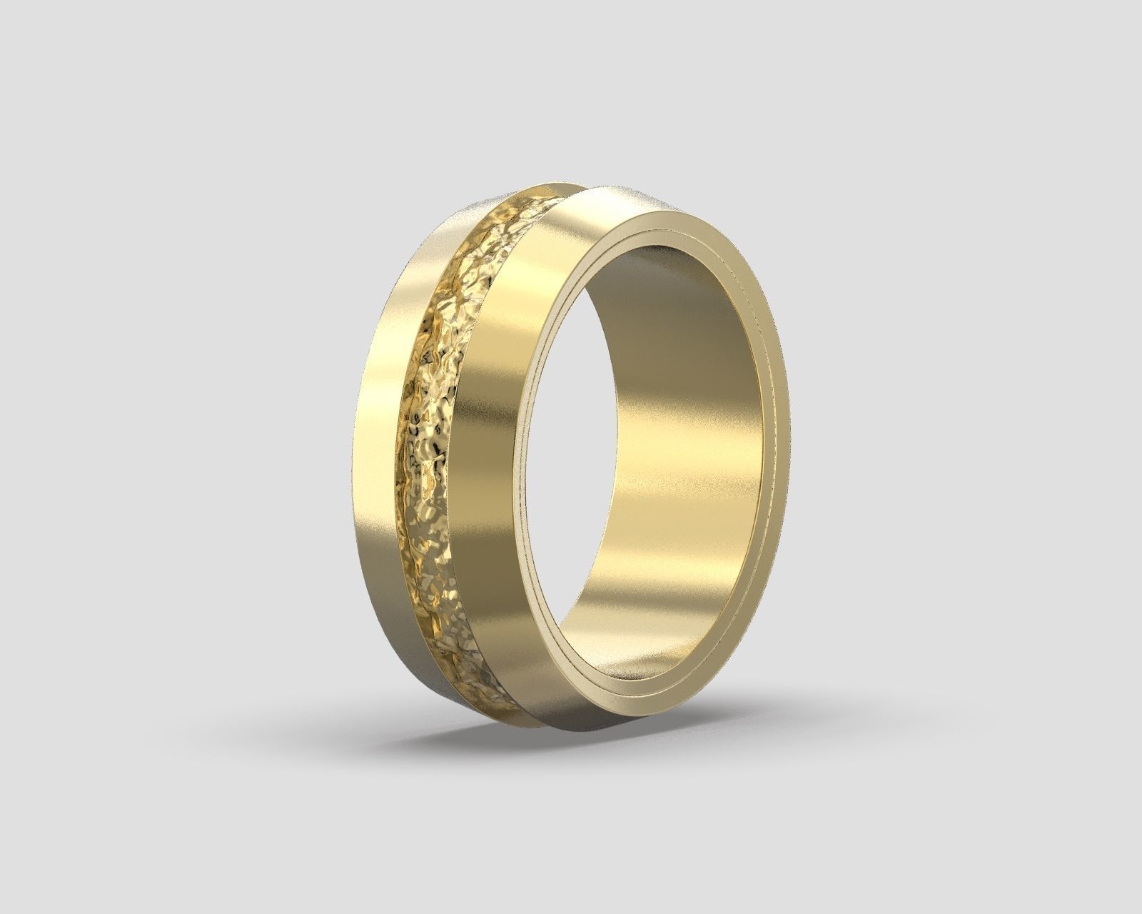 R 034 Textured wedding bands 3D print model_3