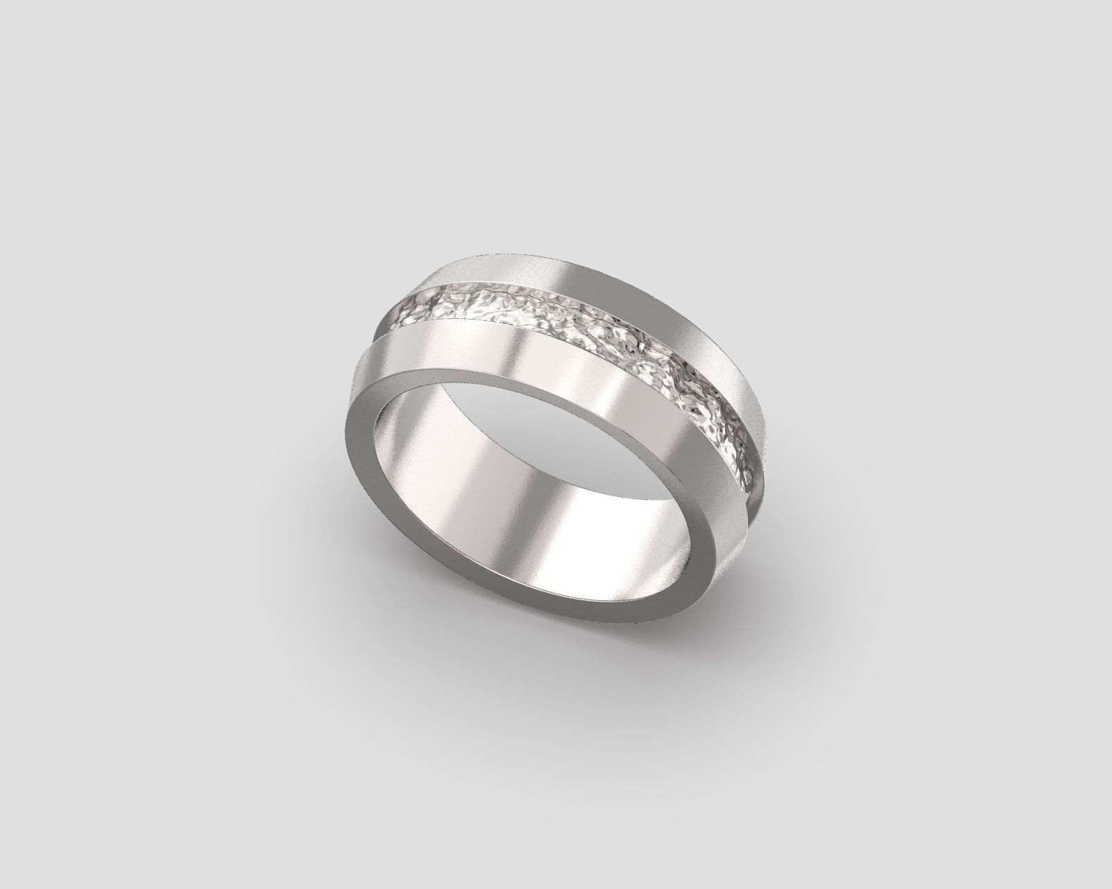 R 034 Textured wedding bands 3D print model_10