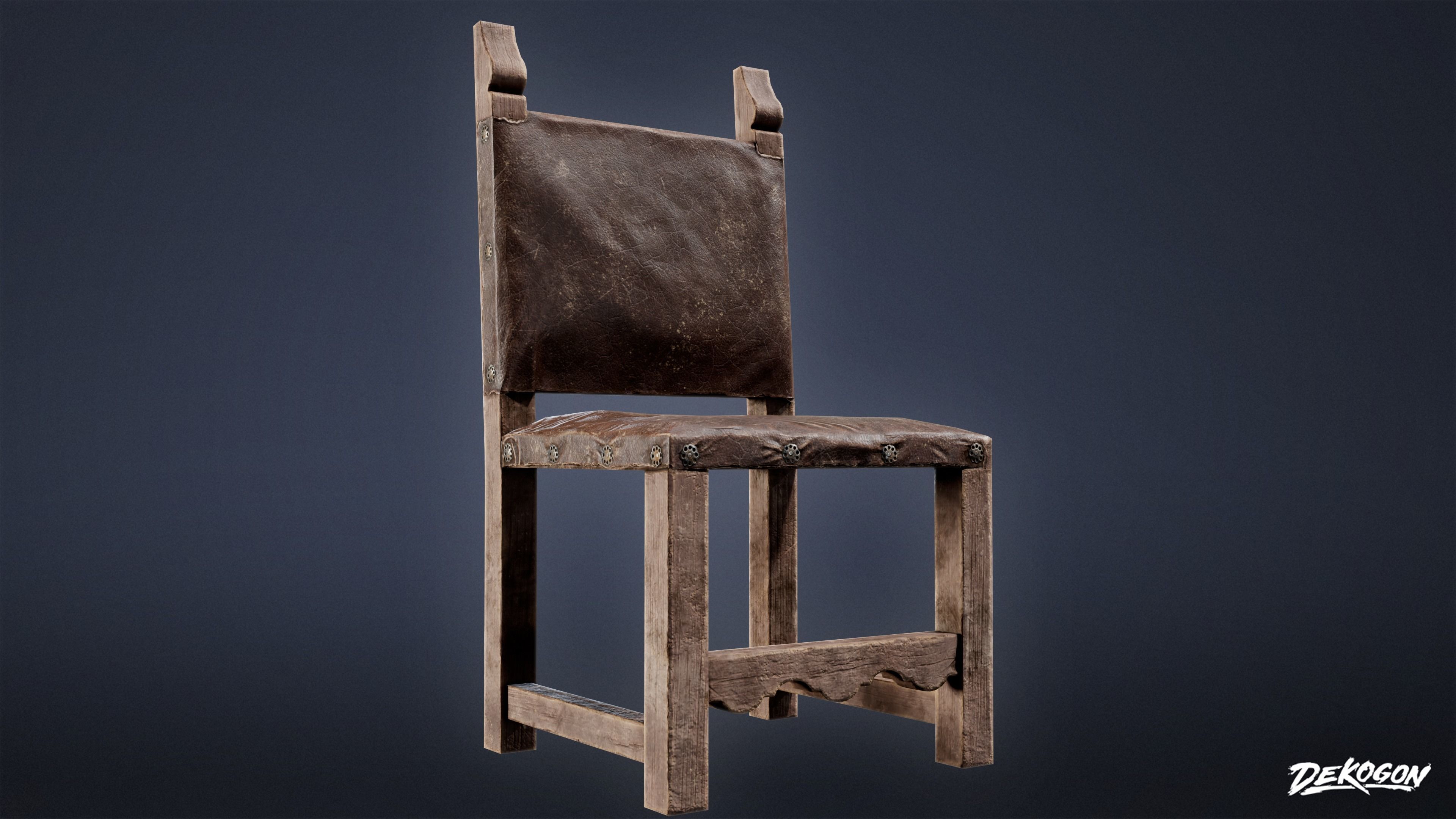 ALCHEMIST WORKSHOP - Chair 01 - LOW POLY Low-poly 3D model_6