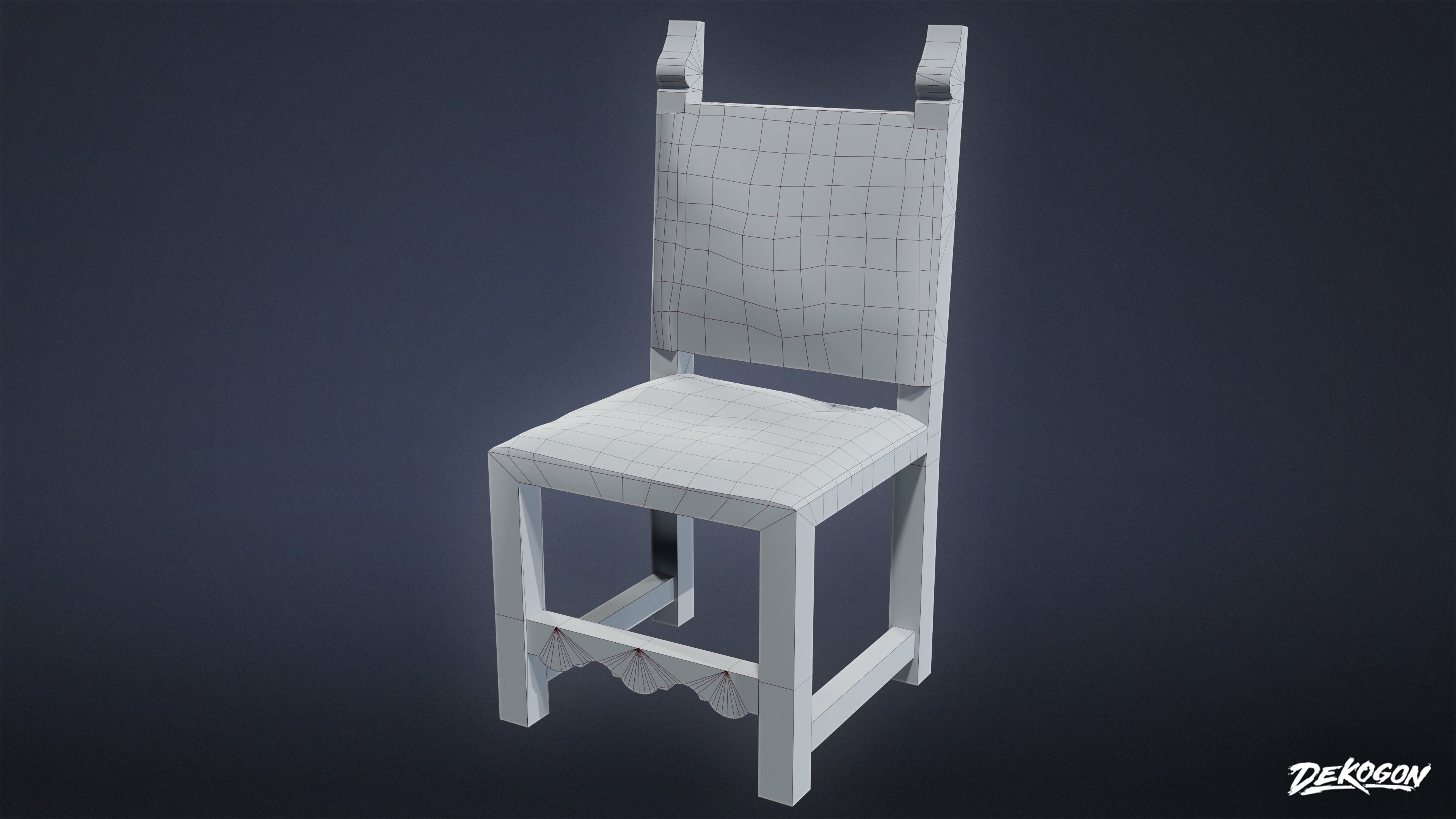 ALCHEMIST WORKSHOP - Chair 01 - LOW POLY Low-poly 3D model_1