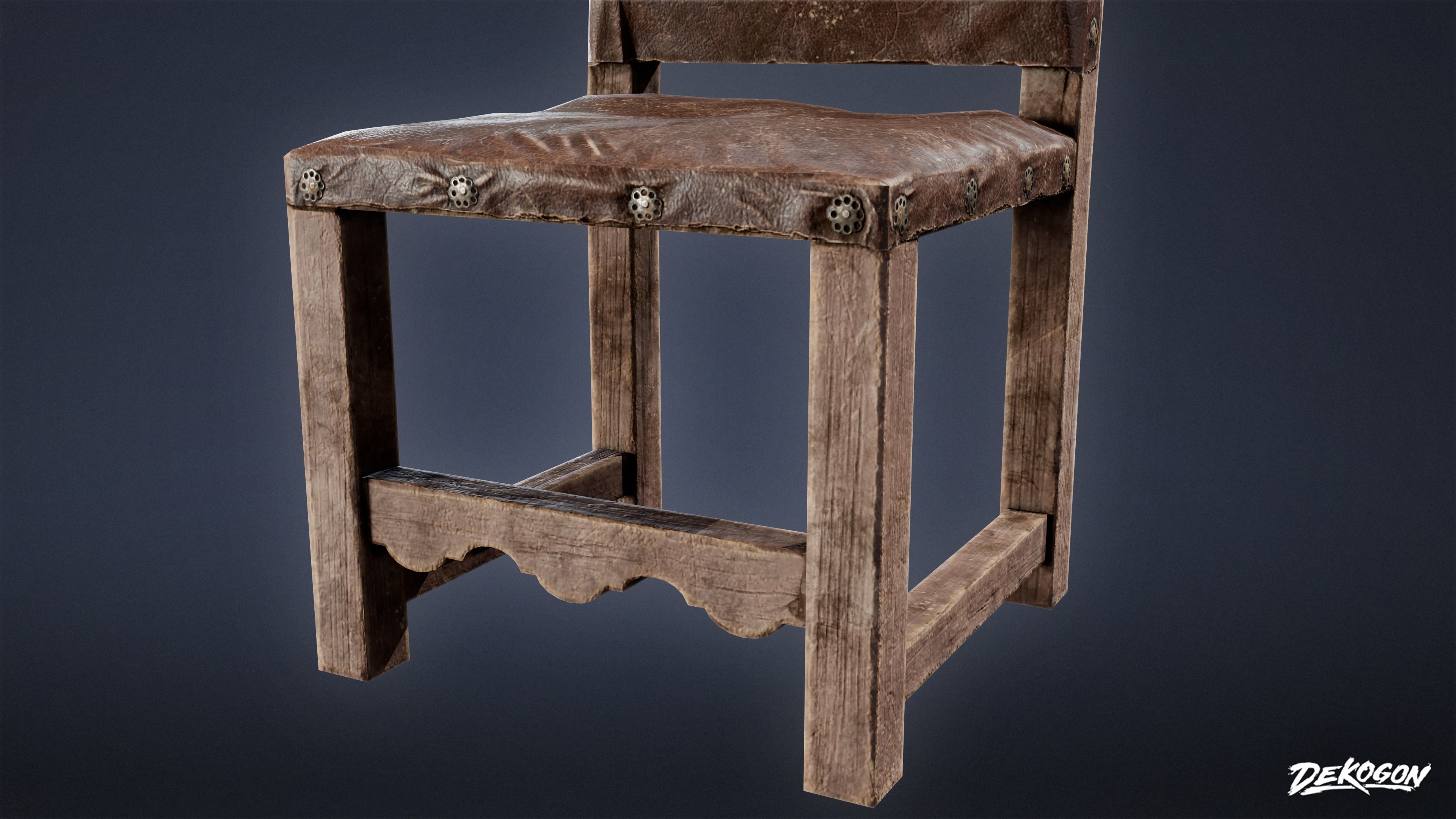 ALCHEMIST WORKSHOP - Chair 01 - LOW POLY Low-poly 3D model_7