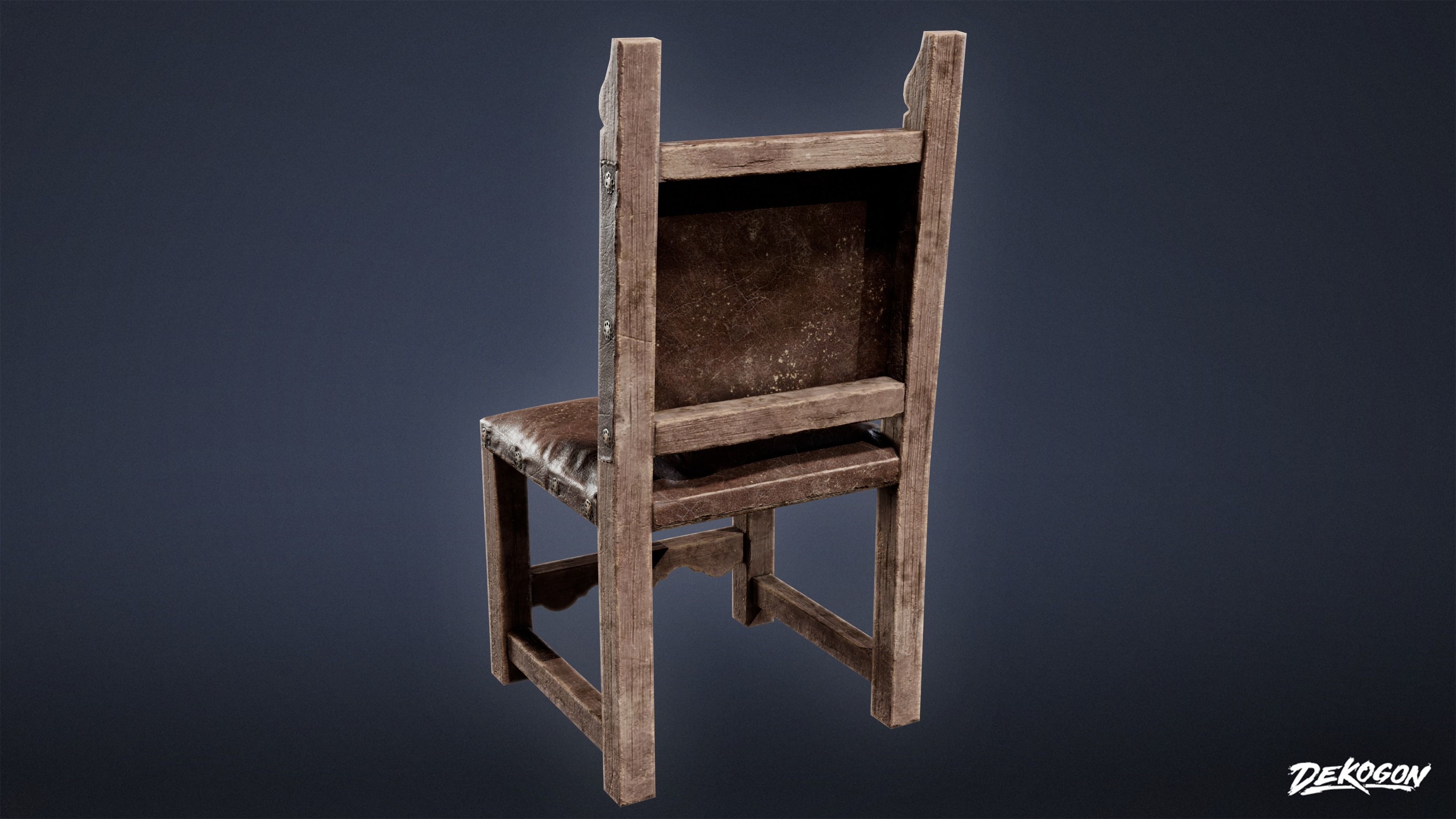 ALCHEMIST WORKSHOP - Chair 01 - LOW POLY Low-poly 3D model_4