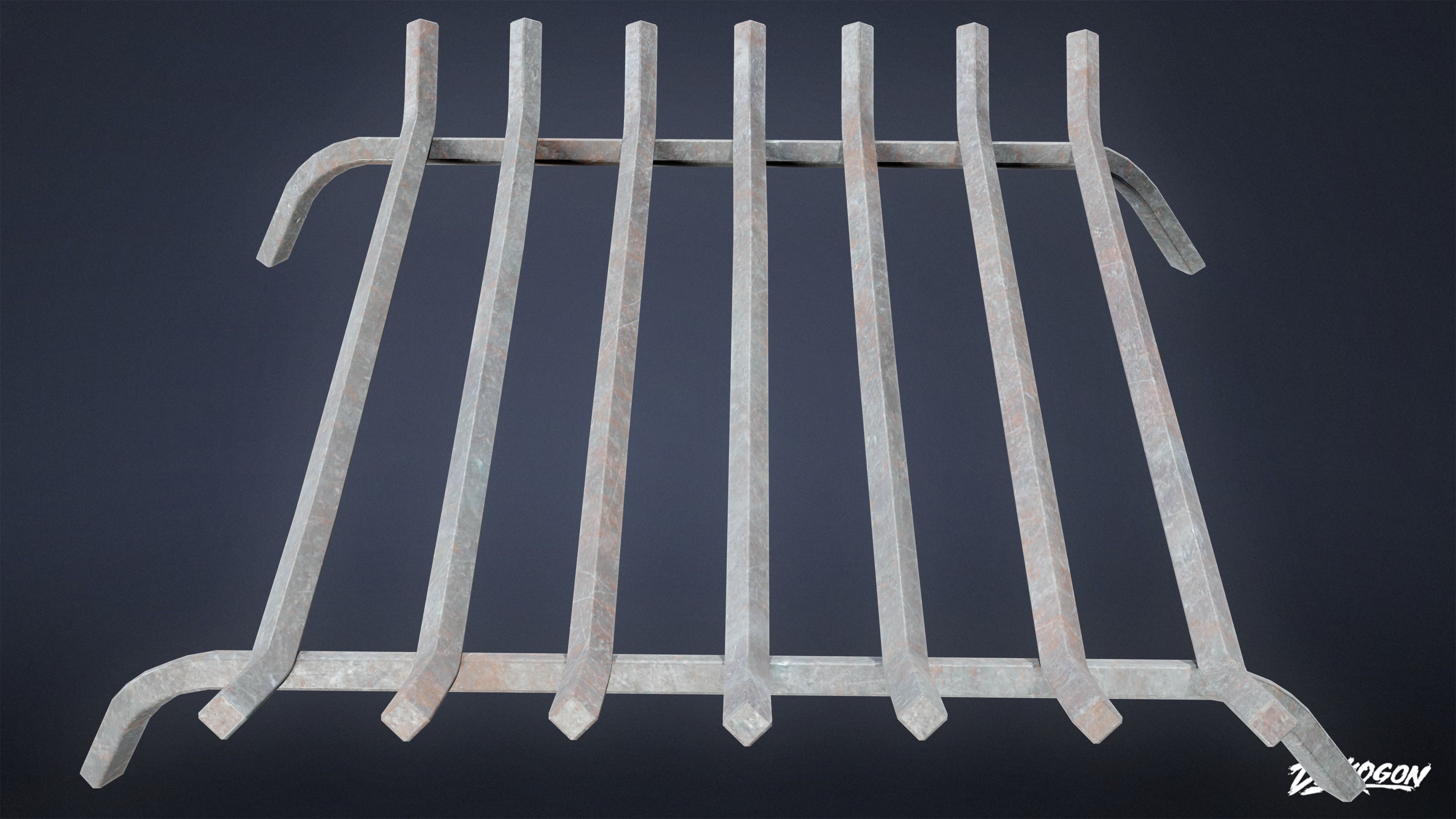 ALCHEMIST WORKSHOP - Fireplace Rack 01 - LOW POLY Low-poly 3D model_4