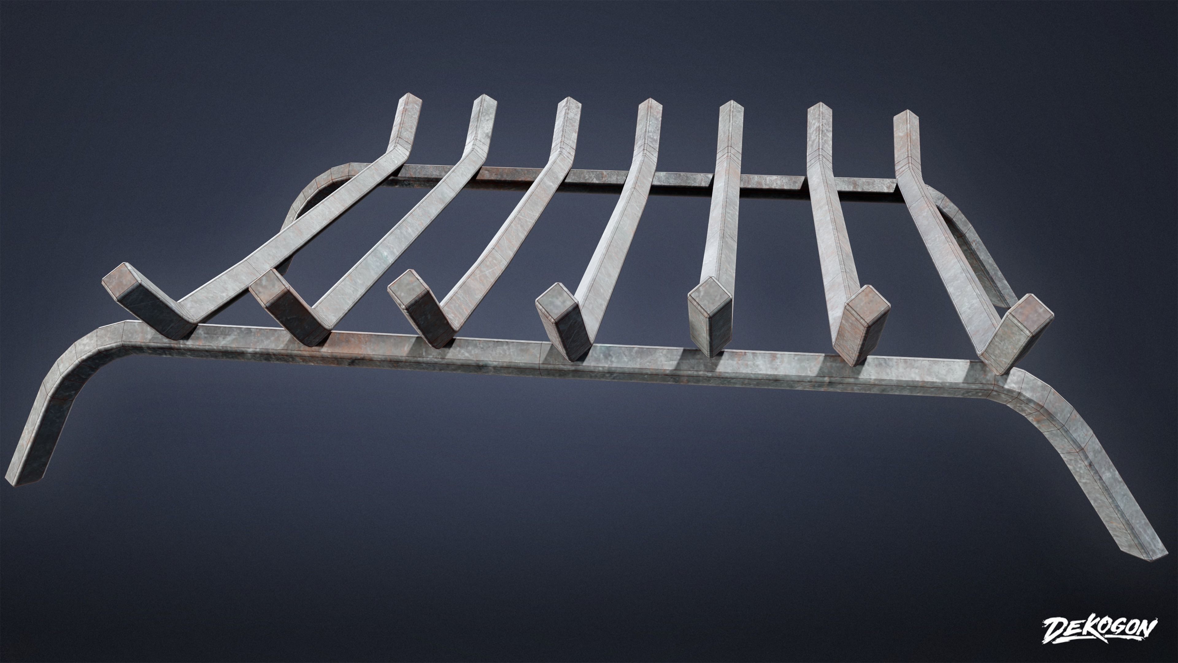 ALCHEMIST WORKSHOP - Fireplace Rack 01 - LOW POLY Low-poly 3D model_3