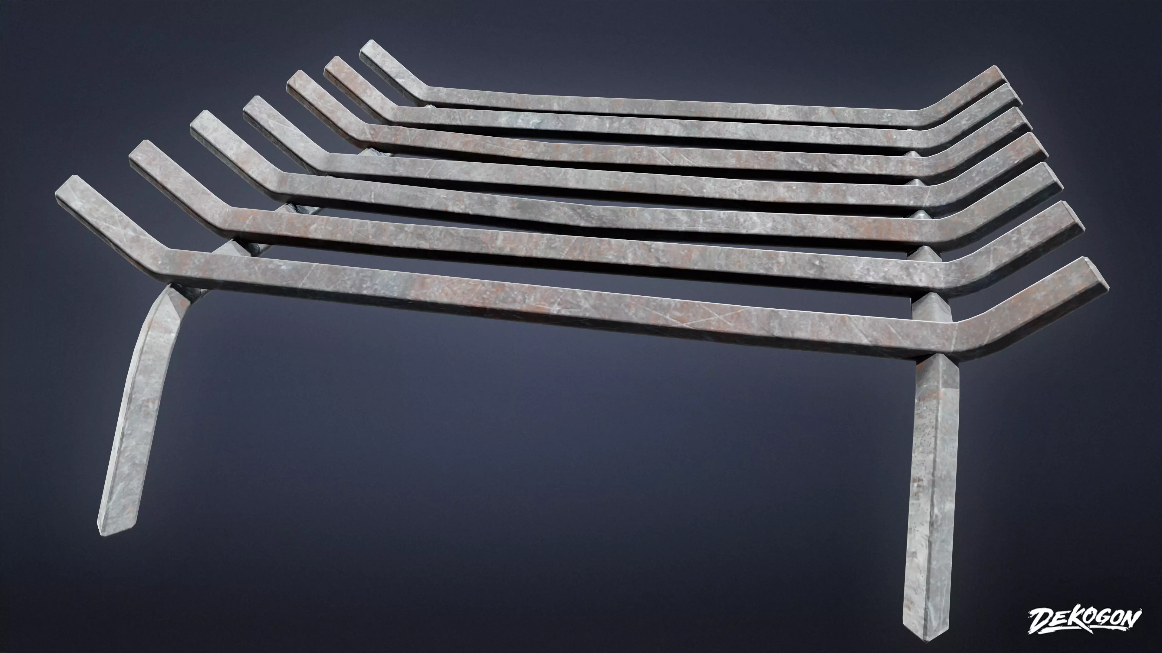 ALCHEMIST WORKSHOP - Fireplace Rack 01 - LOW POLY Low-poly 3D model_0