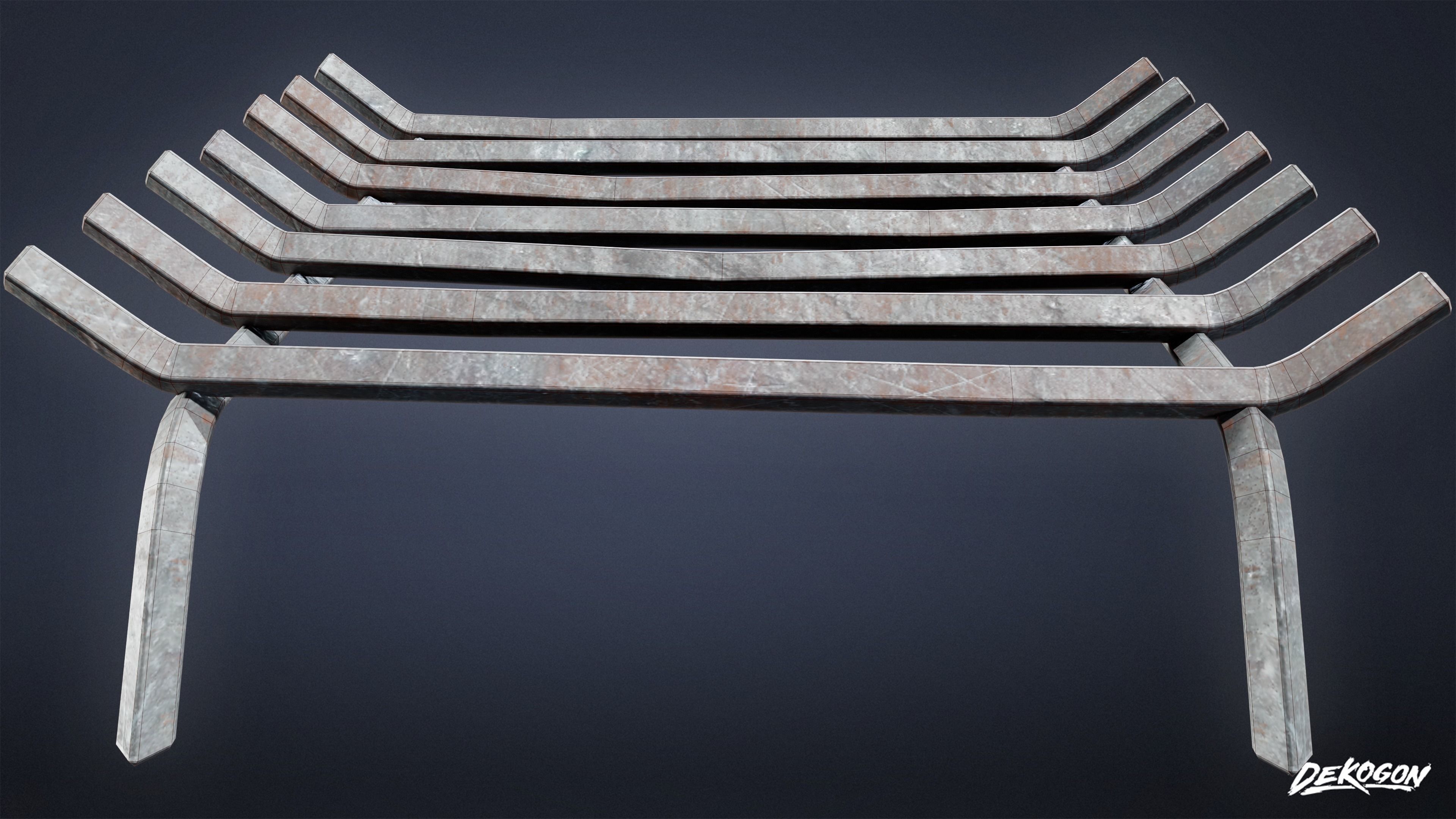 ALCHEMIST WORKSHOP - Fireplace Rack 01 - LOW POLY Low-poly 3D model_2