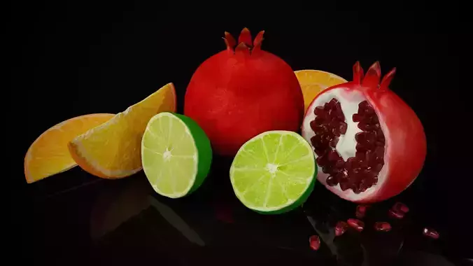 Pomegranate lime and orange