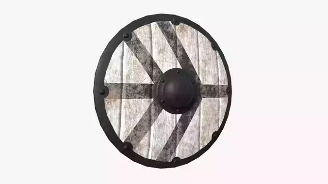 Viking Shield A12 Black White - Character Weapon Design Low-poly 3D model