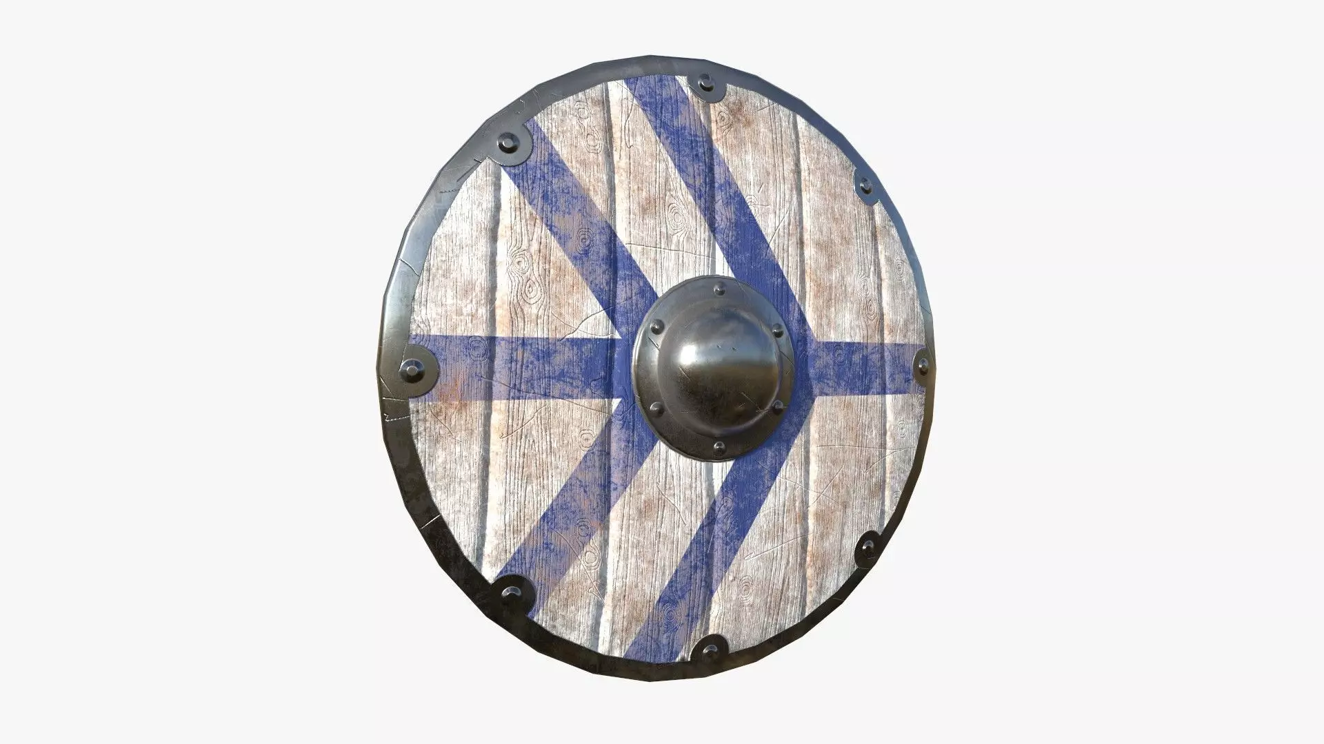 Viking Shield A11 Old Flag - Character Weapon Design Low-poly 3D model_0